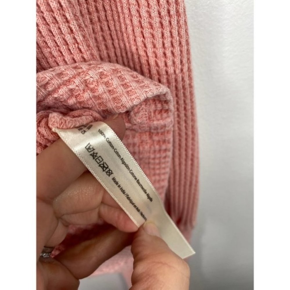 Free People Puff Sleeve Women's Tasha Thermal Top Pastel Pink Size: Small NWOT - Picture 5 of 7